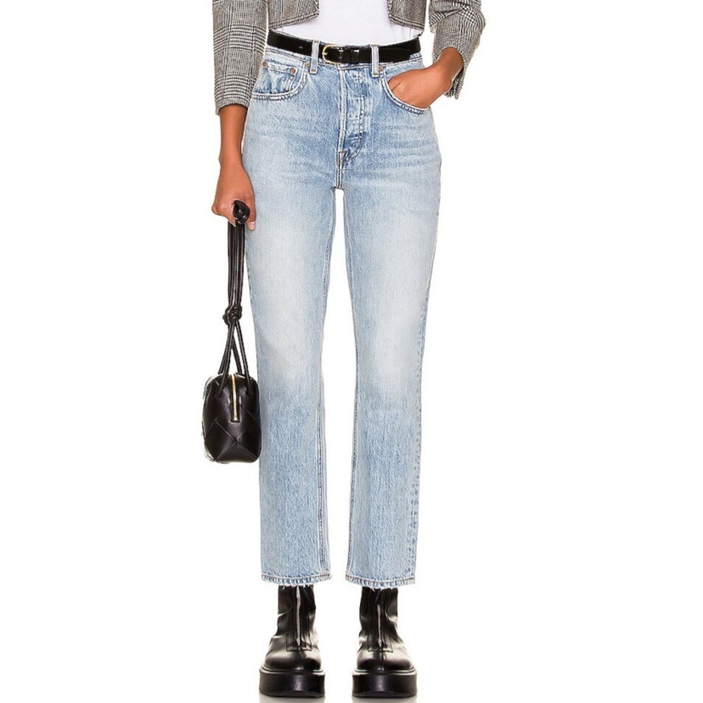 GRLFRND Karolina High Rise Straight Crop Jeans Size 28 EUC